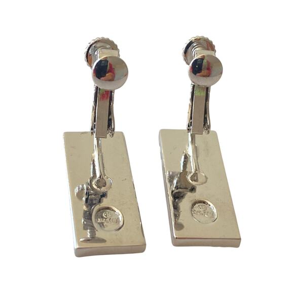 Authentic  Christian Dior Pink Enamel Logo  Clip-On Earrings - Picture 4 of 5